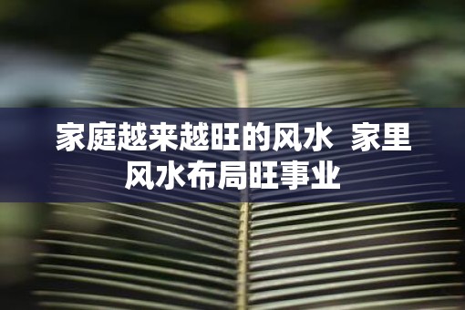 家庭越来越旺的风水  家里风水布局旺事业