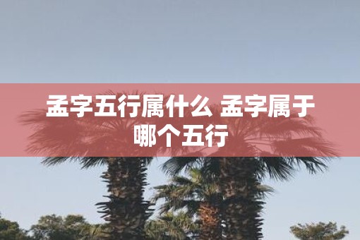孟字五行属什么 孟字属于哪个五行