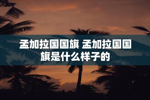 孟加拉国国旗 孟加拉国国旗是什么样子的