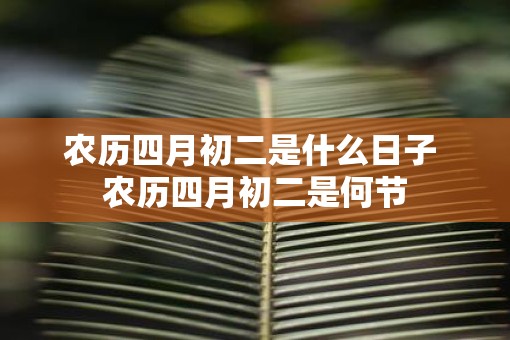 农历四月初二是什么日子 农历四月初二是何节