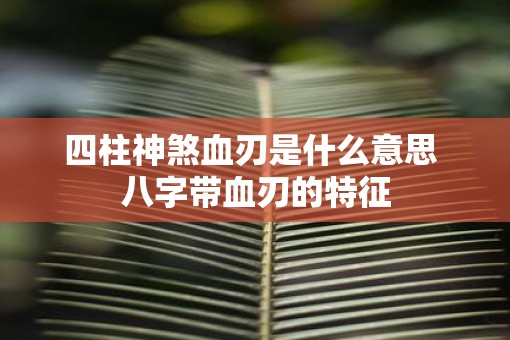 四柱神煞血刃是什么意思 八字带血刃的特征
