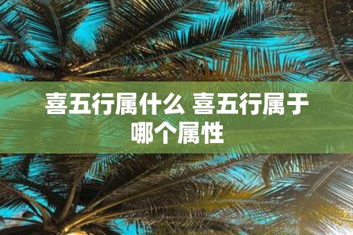 喜五行属什么 喜五行属于哪个属性