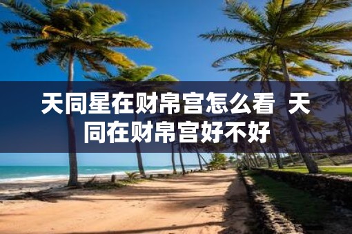 天同星在财帛宫怎么看  天同在财帛宫好不好