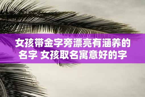 女孩带金字旁漂亮有涵养的名字 女孩取名寓意好的字