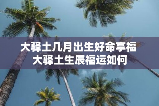 大驿土几月出生好命享福 大驿土生辰福运如何