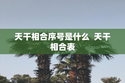 天干相合序号是什么  天干相合表