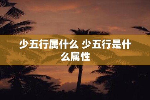 少五行属什么 少五行是什么属性