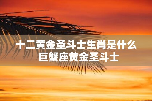 十二黄金圣斗士生肖是什么  巨蟹座黄金圣斗士