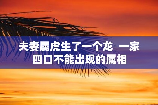 夫妻属虎生了一个龙  一家四口不能出现的属相