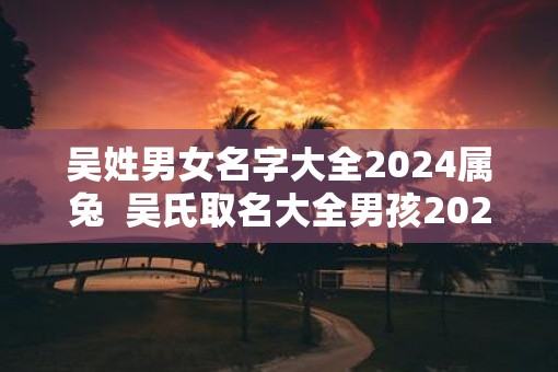 吴姓男女名字大全2025属兔  吴氏取名大全男孩2025年
