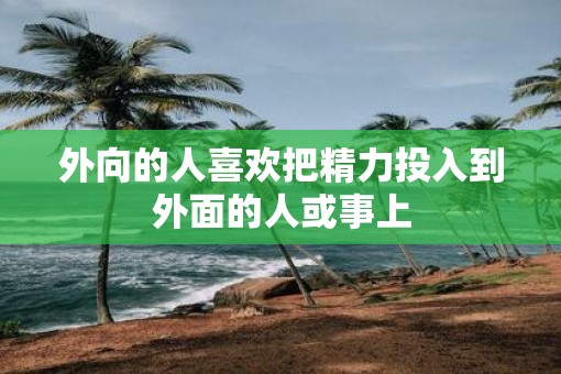 外向的人喜欢把精力投入到外面的人或事上