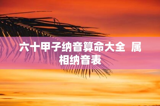 六十甲子纳音算命大全  属相纳音表