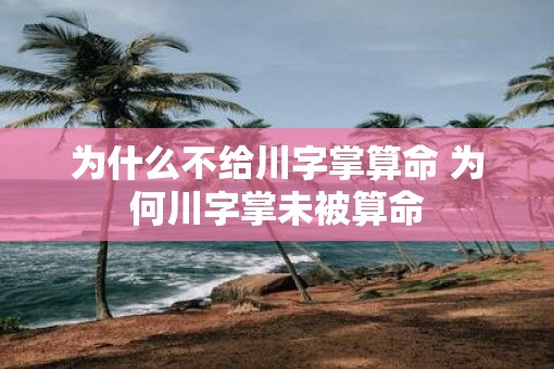 为什么不给川字掌算命 为何川字掌未被算命