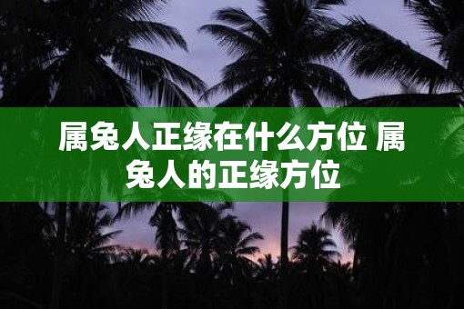 属兔人正缘在什么方位 属兔人的正缘方位