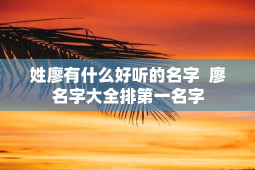 姓廖有什么好听的名字  廖名字大全排第一名字