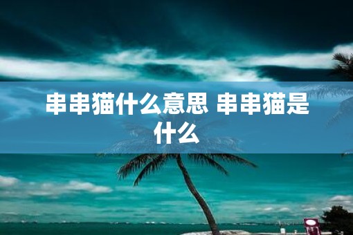 串串猫什么意思 串串猫是什么