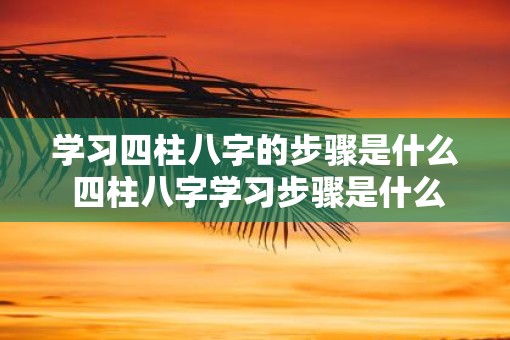 学习四柱八字的步骤是什么 四柱八字学习步骤是什么