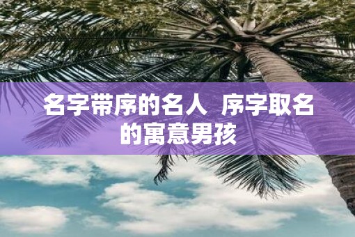 名字带序的名人  序字取名的寓意男孩