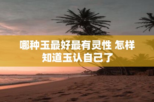 哪种玉最好最有灵性 怎样知道玉认自己了