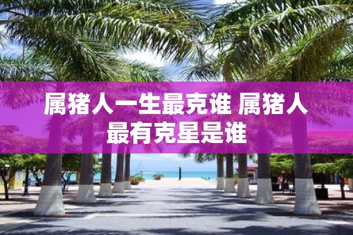 属猪人一生最克谁 属猪人最有克星是谁