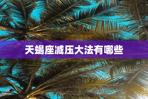 天蝎座减压大法有哪些