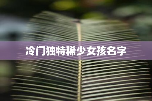 冷门独特稀少女孩名字