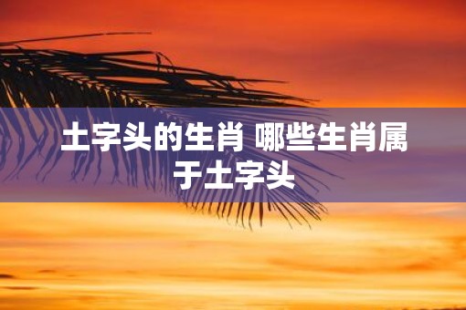 土字头的生肖 哪些生肖属于土字头