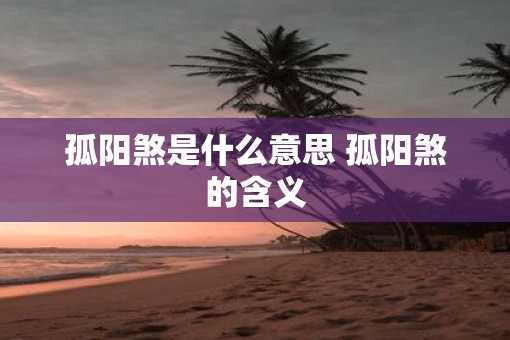 孤阳煞是什么意思 孤阳煞的含义