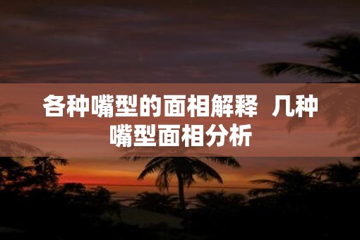 各种嘴型的面相解释  几种嘴型面相分析
