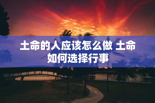 土命的人应该怎么做 土命如何选择行事