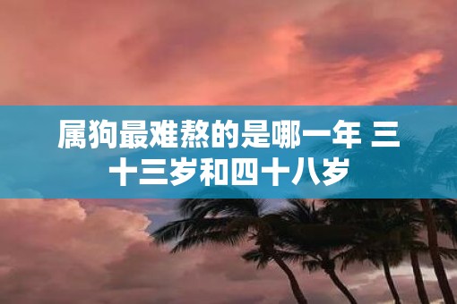 属狗最难熬的是哪一年 三十三岁和四十八岁