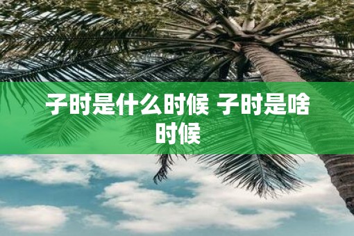 子时是什么时候 子时是啥时候