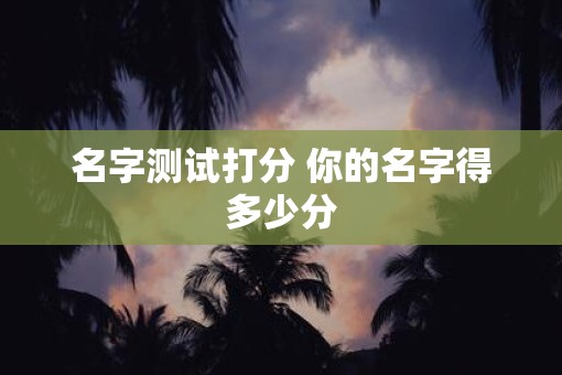名字测试打分 你的名字得多少分
