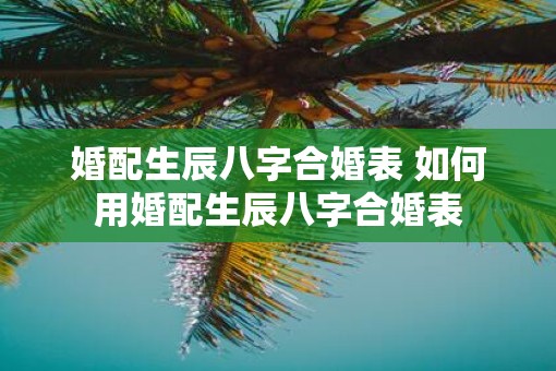 婚配生辰八字合婚表 如何用婚配生辰八字合婚表