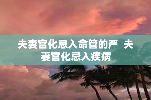 夫妻宫化忌入命管的严  夫妻宫化忌入疾病