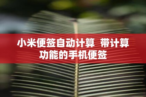 小米便签自动计算  带计算功能的手机便签