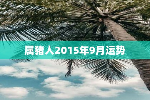 属猪人2015年9月运势