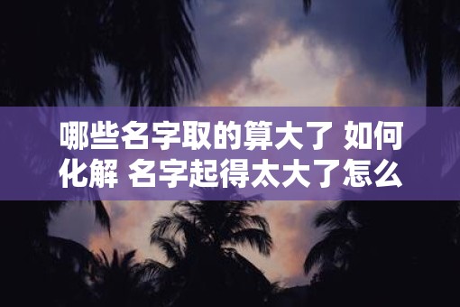哪些名字取的算大了 如何化解 名字起得太大了怎么办