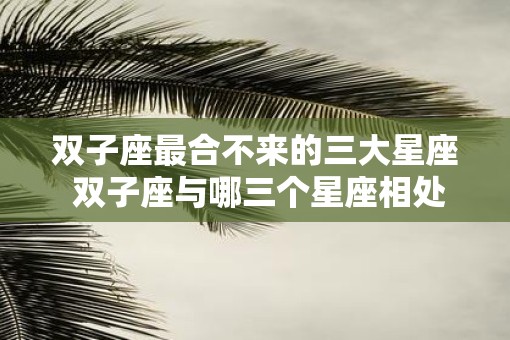 双子座最合不来的三大星座 双子座与哪三个星座相处最困难