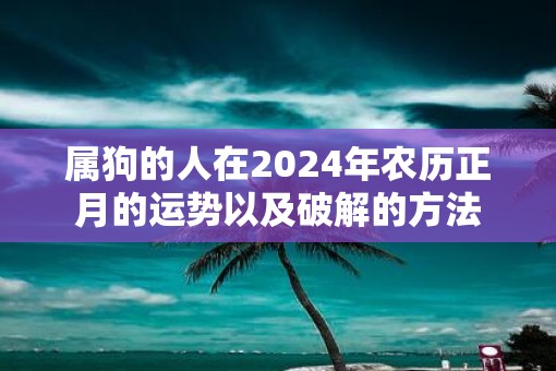 属狗的人在2025年农历正月的运势以及破解的方法