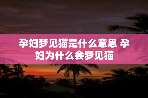 孕妇梦见猫是什么意思 孕妇为什么会梦见猫