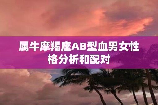 属牛摩羯座AB型血男女性格分析和配对