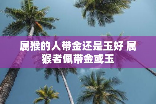 属猴的人带金还是玉好 属猴者佩带金或玉