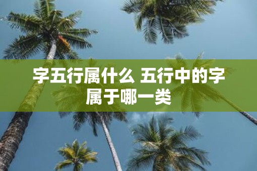 字五行属什么 五行中的字属于哪一类