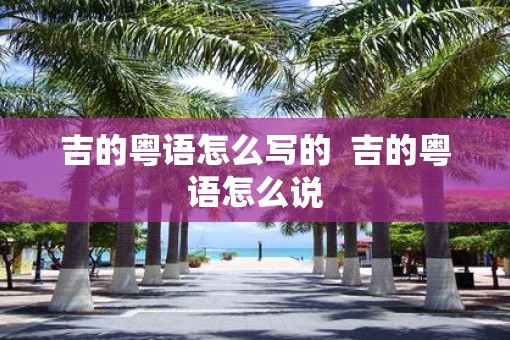 吉的粤语怎么写的  吉的粤语怎么说
