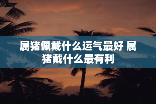 属猪佩戴什么运气最好 属猪戴什么最有利