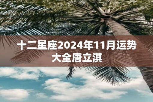十二星座2025年11月运势大全唐立淇