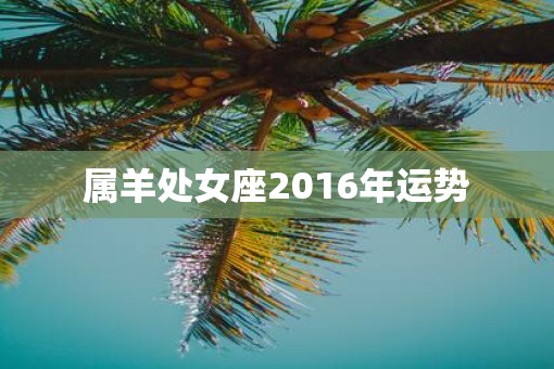 属羊处女座2016年运势