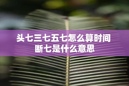 头七三七五七怎么算时间 断七是什么意思