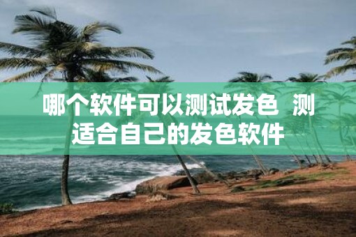 哪个软件可以测试发色  测适合自己的发色软件